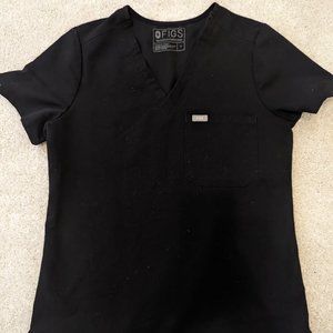 Figs Black Catarina Scrub Top Small